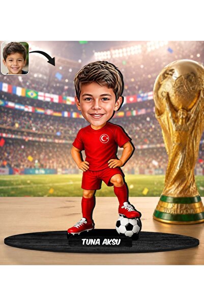 Bk Gift Kişiye Özel Türkiye Milli Takım 2026 Dünya Kupası Karikatürlü Ahşap B...