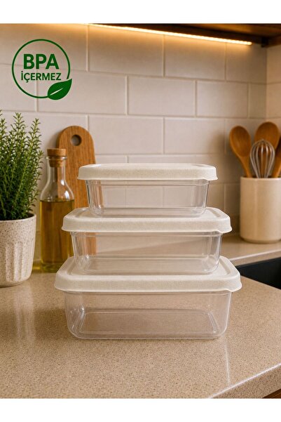 Nestora Kitchen Trendy 3-Piece Storage Container Set (0.4 L + 0.74 + 1.2 L) 2...