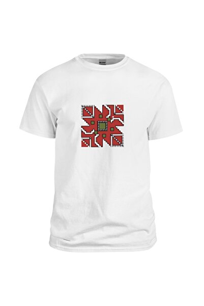 Leistung C&R t-shirt with traditional motifs from Valcea county, model 3