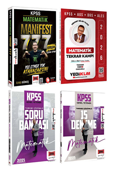 Yargı Yayınları KPSS 2026 İlyas Güneş Matematik Manifest 777+ Yediiklim Tekra...