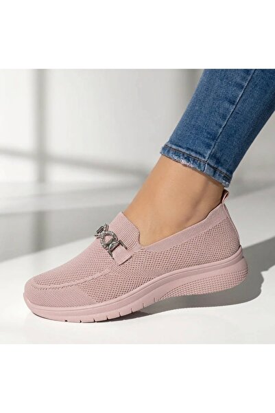 Modlet.ro Women's pink espadrilles with decorative accessory EMA1