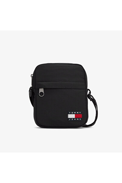 Tommy Hilfiger Men's Brand Logo Black Shoulder Bag Suitable for Daily Use Am0...