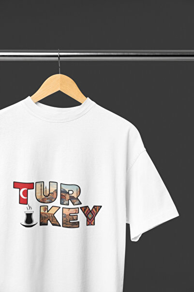 MAGORS Turkey Text Printed Oversize Unisex T-Shirt - City Themed Cotton Print...