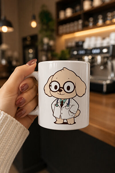 chic crazze Porcelain Mug with Doctor Dog Design, Special Gift Mug for Medica...