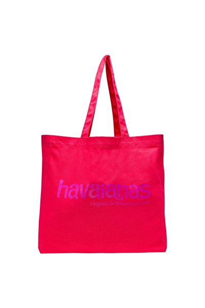 Havaianas Дамска розова плажна чанта XL с лого, за през рамо