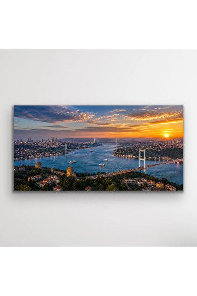 Genel Markalar 3 Boğaz Manzaralı İstanbul Kanvas Tablo 40X80 CM
