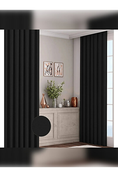 Mexess Pilesiz Blackout Black Blackout Curtain, Daylight-Proof, Wrinkle-Free,...