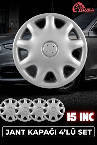 YONGA OTO AKSESUAR OPEL CORSA 15 İnç Jant Kapağı 4'lü Set Gümüş + 4 Amblem + ...