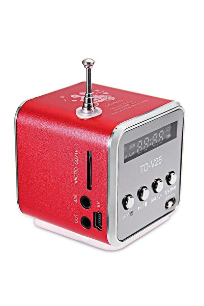 Ayawaska Mini Boxa Portabila cu Radio FM si MP3 Player, LED, Display LCD, 45d...