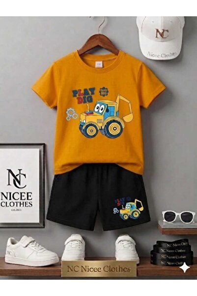 NC Nicee Clothes Tricou și pantaloni scurți de vară pentru copii, unisex (imp...