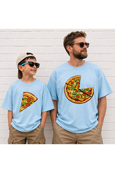 VODEXA Tricou supradimensionat pentru băieți și fete, cu imprimeu CUT PIZZA (...