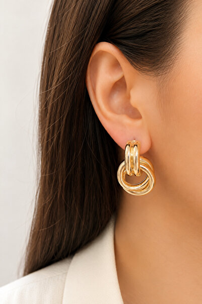LooRen Butik Gold Color Stainless Steel Tarnish-Resistant Elegant Women's Ear...