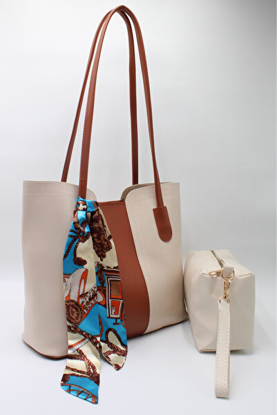 LASSO Women's Large Size Scarf Detailed Handy Hand, Arm and Shoulder Bag with...