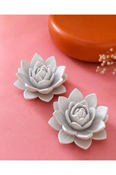 rıfkıdesing Lotus Çiçeği Dekoratif Obje 2'li SET (POLYESTER)
