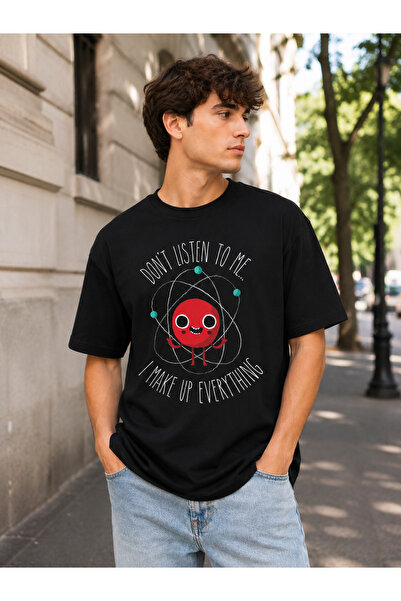Harmandar Tricou casual Never Trust An Atom – Design imprimat în stil streetw...