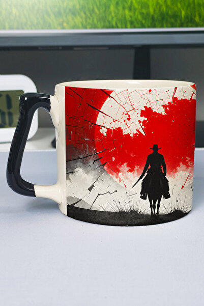 ZipZap كوب سيراميك فاخر مطبوع عليه Red Dead Redemption 2 (قطعة واحدة) بمقبض أ...