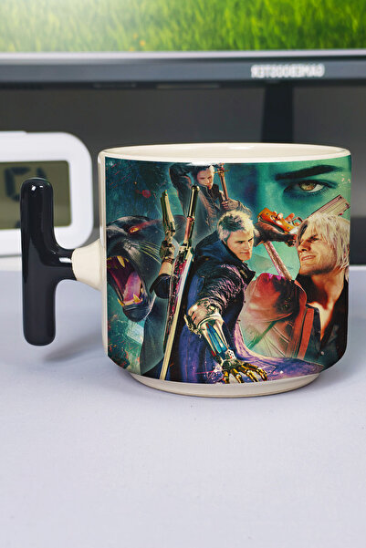 ZipZap كوب سيراميك فاخر مطبوع عليه Devil May Cry (قطعة واحدة) على شكل حرف T ب...