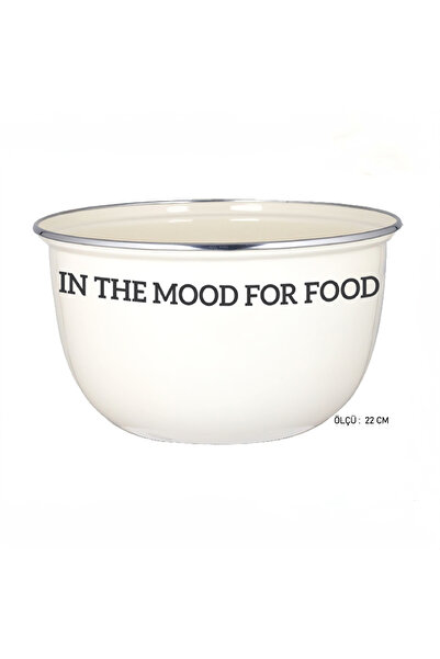 Varbifırsat 22 cm Ivory Enamel Mixing Bowl |   Multi-Purpose Kitchen Preparat...