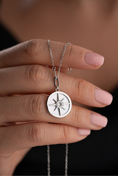 Silvano Jewelry 925 Ayar Gümüş Sedefli Kuzey Yıldızı Kolye