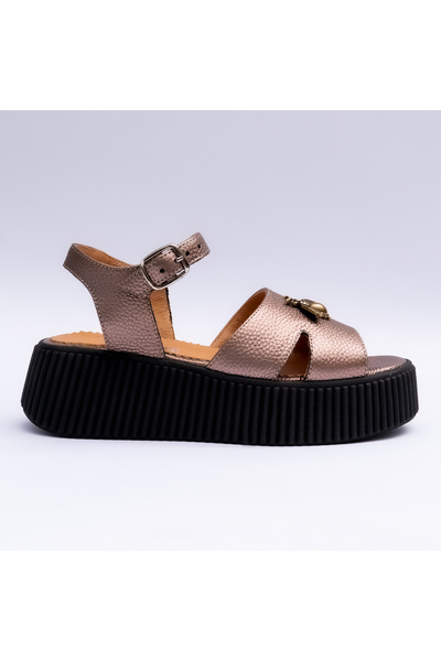 VAGAM Women's Sandals Made of Natural Leather , Bison Pink