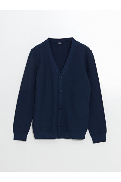 LC Waikiki Nevavm V-Neck Boy's Knitwear Cardigan with Difference in Color