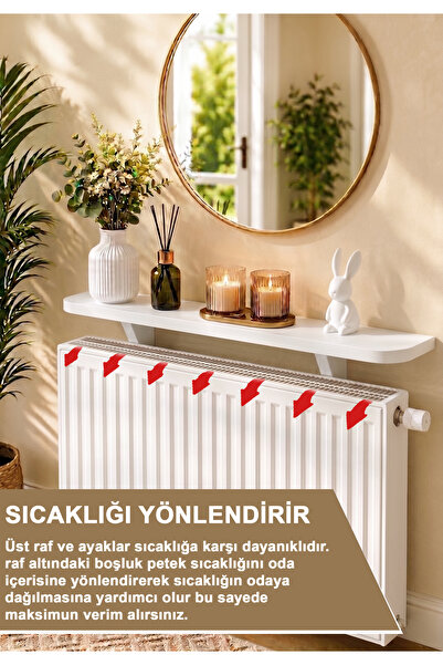 Zümra Ahşap Petek Üstü Uçan Raf Dresuar Beyaz 100 cm