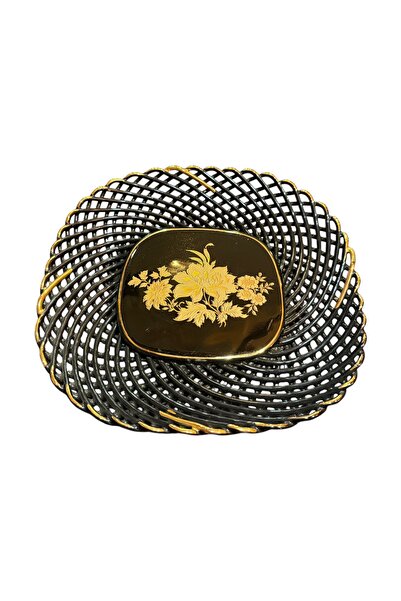 tayfuntufan antika koleksiyon Porcelain Hand-Painted Openwork Serving Dish 21...