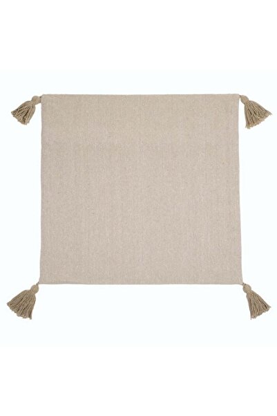 OEM Față de pernă decorativă, Bej, 43 x 43, Cu ciucuri, cu fermoar, canapea/p...