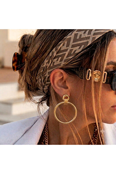 AychaAksesuar Vintage gold pinterest style large earrings