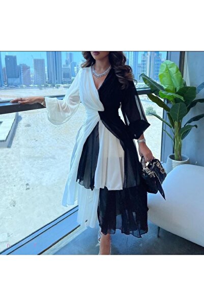 SKY dresses White Dress on Black Chiffon