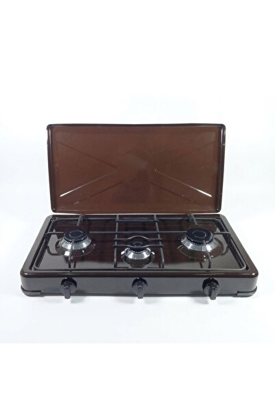 UNİBOX Portable Cooking Plate - Enameled Gas Stove, 3 Burners, 2.3kW / 1.5 kW...