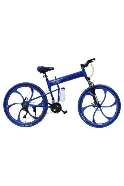 Star Kids Foldable Mountain Bike 26 Inch 3-Blade Rim Shock Absorbers Disc Brakes