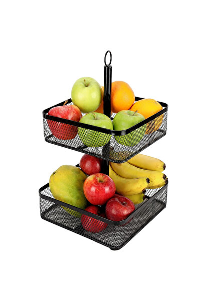 Belle Vous Fruit Basket, 2 tiers, metal, multifunctional organizer, 25.5 x 37...