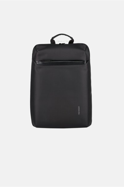 London Fog Men Brand Logo Backpack, Black
