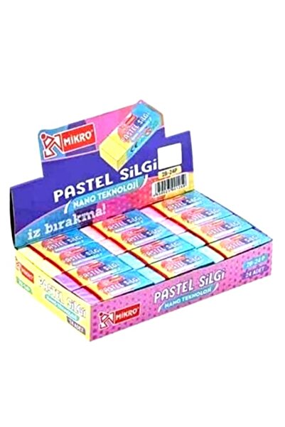 Mikro Eraser Colorful Soft Pastel 2B-24 - 10 Pieces