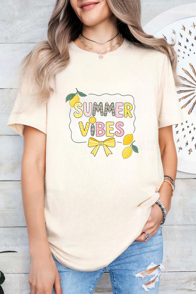 Sarah's Boutique Women's T-shirt – 100% cotton – Vibes Lemon