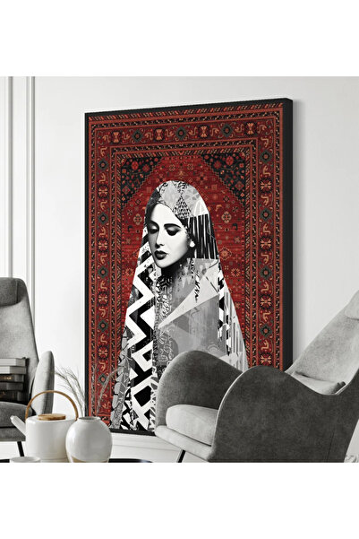 Afkar modern لوحة جدارية فنية للمرأة العربية بتصميم تراثي عصري - مطبوعة على ق...