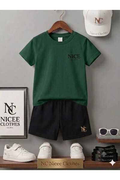 NC Nicee Clothes LETNJA DEČJA MAJICA I KRATKE PANTALONE UNISEKS (CRNE SA MALI...