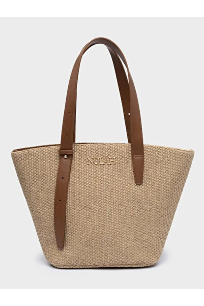 Nolah Γυναικεία Ψάθινη Τσάντα Ώμου Clifton Light Beige