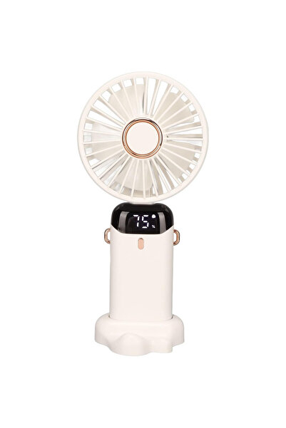 UNİBOX Ulisem portable fan, foldable 90 degrees, 5 speeds, white, 3000mAh