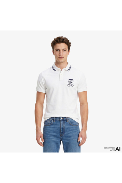 Tommy Hilfiger Country Club Erkek Beyaz Polo Yaka T-Shirt