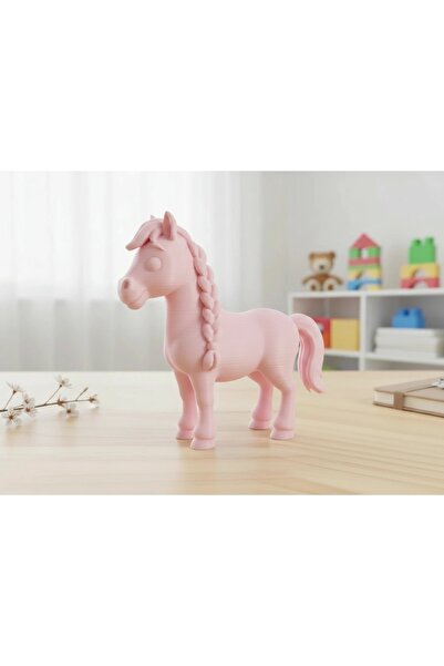OEM Figurină Cal cu Coamă Împletită, Imprimată 3D, Jucărie și Decor