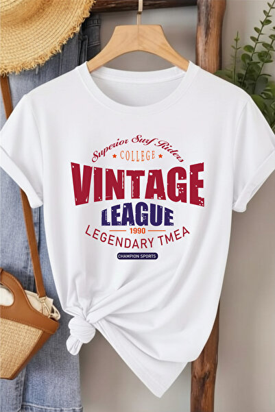 l'eivor Vintage League Printed Women's 100% Cotton T-Shirt