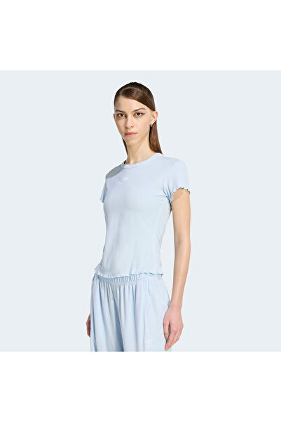 adidas Essentials Scalloped Kadın Mavi T-Shirt