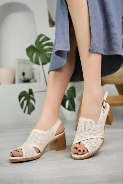 Mammamia 2950 Genuine Leather Women's Heeled Sandals Shoes