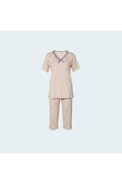 Generic Plus Size Viscose Pajama Set | Capri Pants & Short-Sleeve Shirt | Mad...