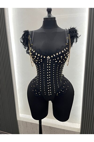 SUSEN LİNGERİE HOMEWEAR Taşlı Bodysuit