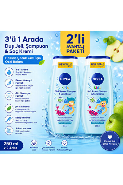 NIVEA Alman Kalitesi Çocuklar İçin Göz Yakmayan Ekstra Yumuşatıcı Şampuan Ve ...