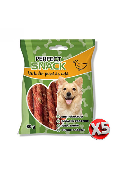 Perfect Snack Pachet 5 buc - Stick din piept de rață, recompense caini 80g