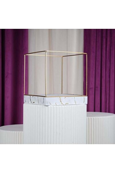 Gifts World Gold and White Square Gift and Flower Stand 45